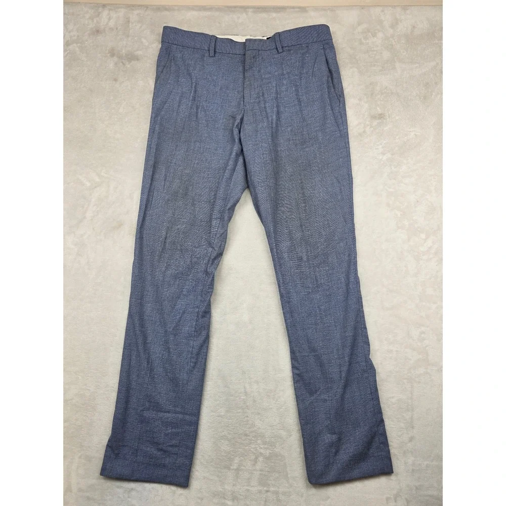 H&M Skinny Fit Suit Mens‎ 40R 2 Piece Pants 34x29 Blue Wool Blend